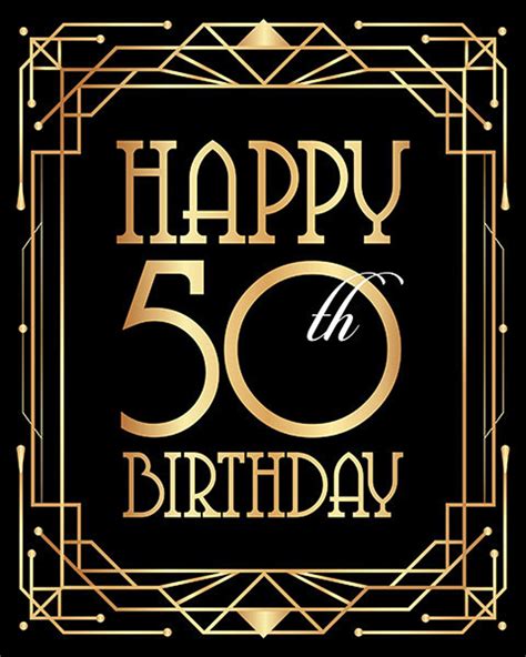 Happy 50th Birthday Printable Happy 50th Printable Printable Images