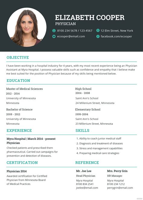 Overall, resume templates for doctors should be traditional and may be longer and more in depth than regular resumes. Free Physician Resume and CV Template in PSD, MS Word, Publisher, Illustrator, InDesign, Apple ...