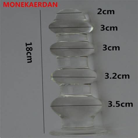 Dia 35 Cm Glass Anal Beads Butt Plug In Adult Games For
