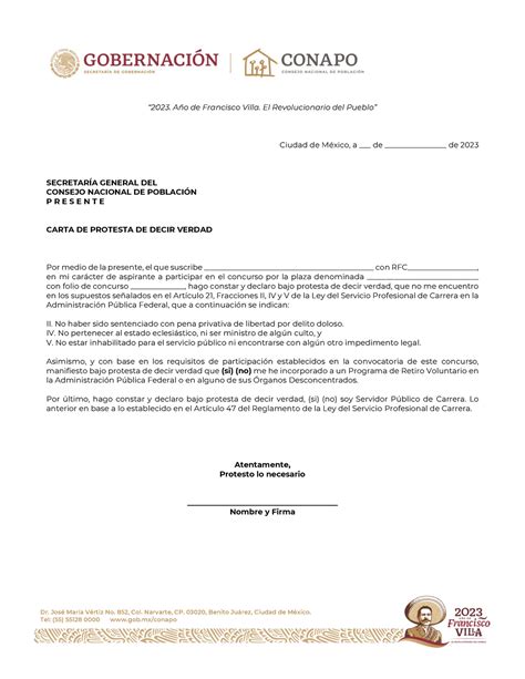 Carta Protesta 2023 Vectores Dr José María Vértiz No 852 Col