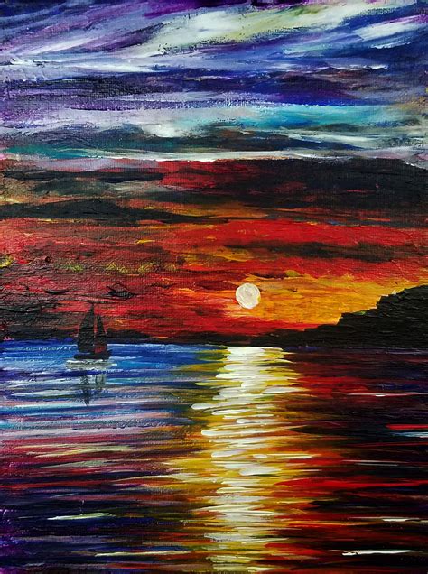 Sunset Painting Acrylic Bay Isle Home Tropical Sunset Acrylic