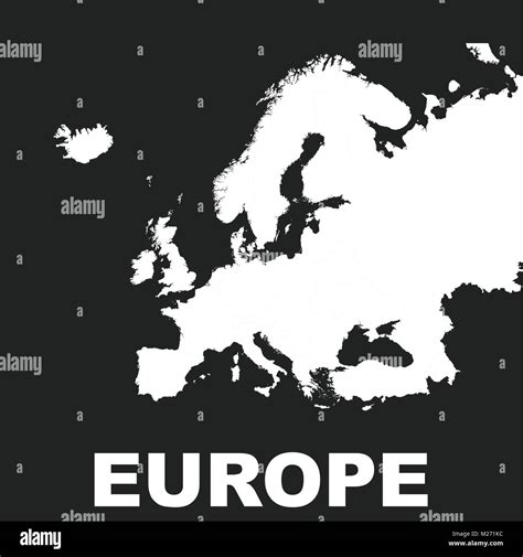 Europe Map Icon Flat Vector Illustration Europe Sign Symbol With On