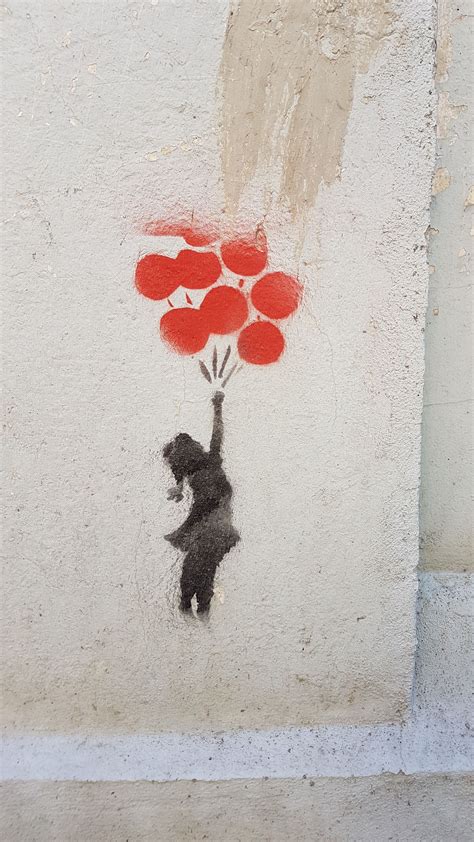 Download Wallpaper 1080x1920 Graffiti Child Balloons Street Art