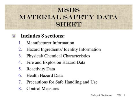 Access to exposure and medical records: PPT - MSDS Material Safety Data Sheet PowerPoint Presentation, free download - ID:5664106