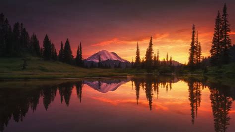 Lake Sunset Painting 4k Ultra Hd Wallpaper Background Image 3840x2160 Id932732