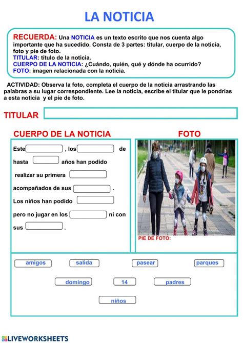 Inventar Una Noticia Worksheet Learning Spanish Reading