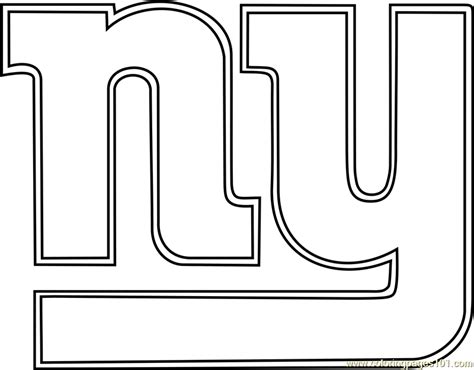 New York Giants Logo Coloring Page For Kids Free Nfl Printable