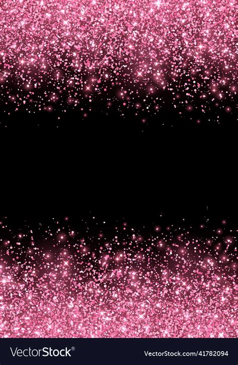 Sparkling Pink Glitter On Black Background Vector Image