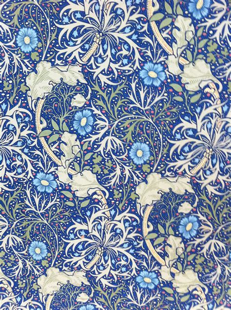 Vintage Wallpaper William Morris Style Blue Pattern Pattern Design