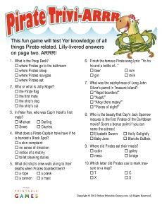 Fun multiple choice trivia printable. Pin on Pirate party