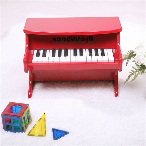 Lowestbest 25 Key Full Size Toy Piano For Kids Red Piano Keyboard For