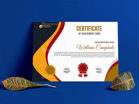 Customizable Certificate Template Graphic Prime Graphic Design