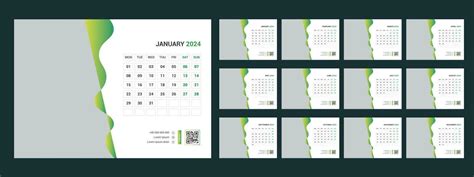 Calendar 2024 Desk Template Design 23842201 Vector Art At Vecteezy