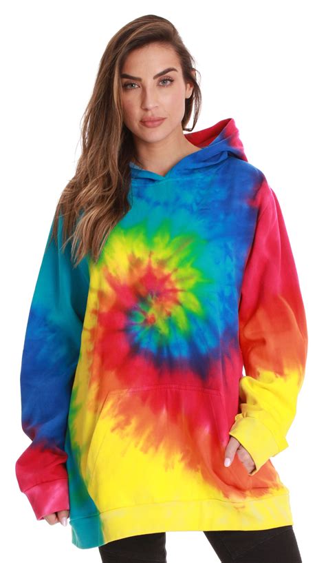 followme tie dye pullover hoodie for women fleece hooded sweatshirt tie dye bright xx large