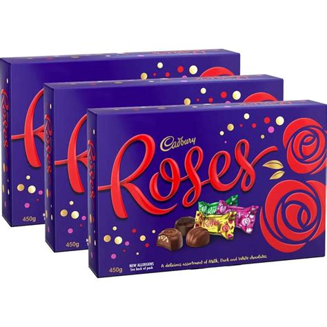 Cadbury Roses Assorted Chocolates 450g 3x Woolworths
