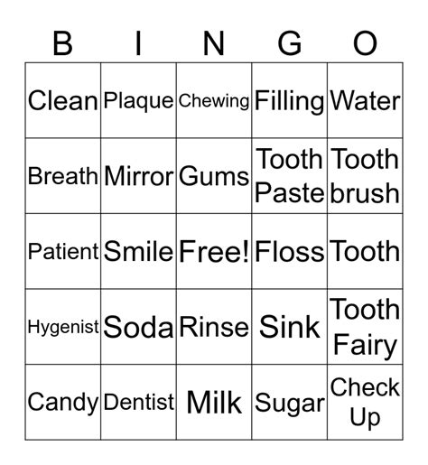 Dental Bingo Bingo Card
