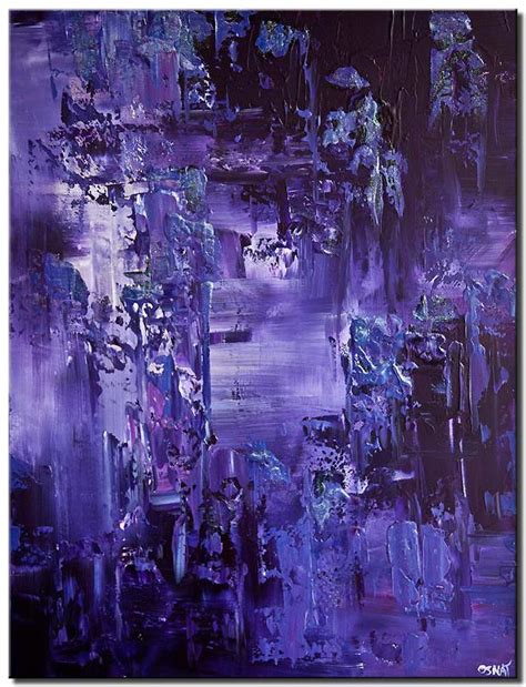 Painting For Sale Canvas Print Of Purple Textured Abstract Painting 7649