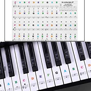 Festnight klavier keyboard noten, transparente 49 61 schlüssel elektronische tastatur 88 schlüssel klavier stabkirche hinweis aufkleber für die weißen tasten. Klavier Aufkleber Abnehmbare Transparent Noten-Aufkleber ...