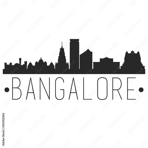 Bangalore India City Skyline Silhouette City Design Vector Famous