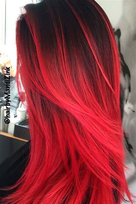 Red Ombre Hair With Black Hair