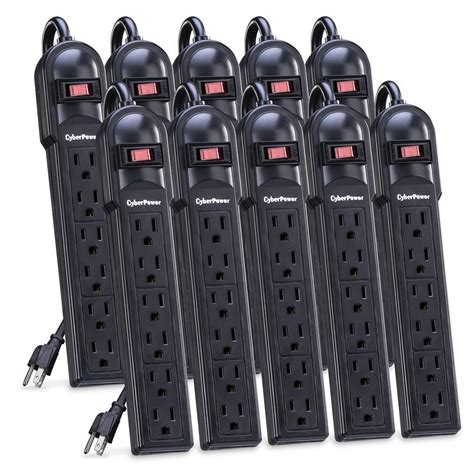 Cyberpower Csb6012mp10 Surge Protector 6 Outlets 12 Ft Cord 1200 Joules