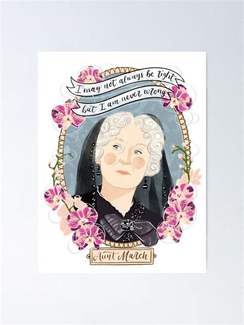 Little Women Potraits Aunt March Botanical Illustration Poster By