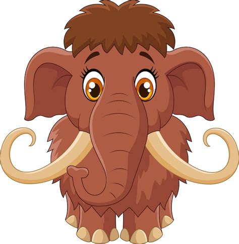 Premium Vector Cartoon Cute Mammoth Isolated On White Background