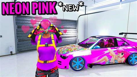 Gta 5 Online Ultra Rare Neon Pink Modded Crew Color 1 Youtuber Youtube