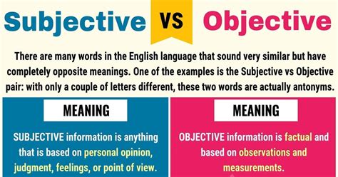 Subjective Vs Objective Differences Between Objective Vs Subjective