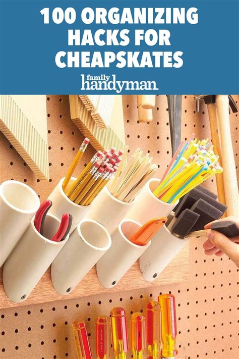 100 Organizing Hacks for Cheapskates | Garage organization ...