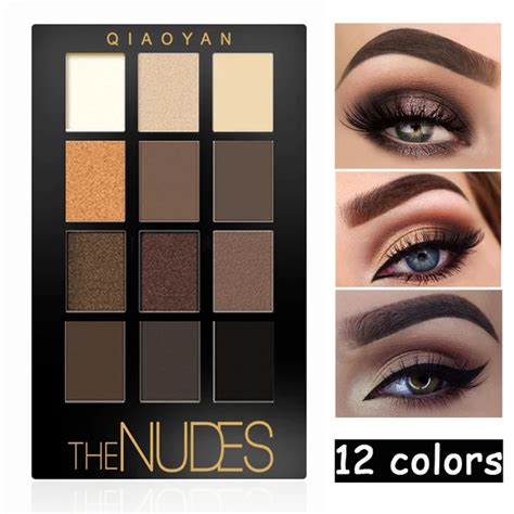new nude color brand eyeshadow palette waterproof shimmer matte eye shadow makeup eyes 12 colors