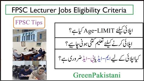 Age Limit And Qualification Criteria For Fpsc Lecture Jobs Bed And