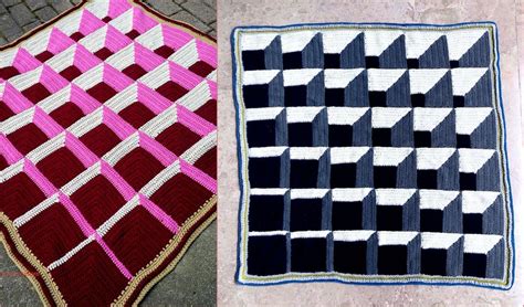 Optical Illusion Blanket Free Crochet Patterns Your Crochet Granny