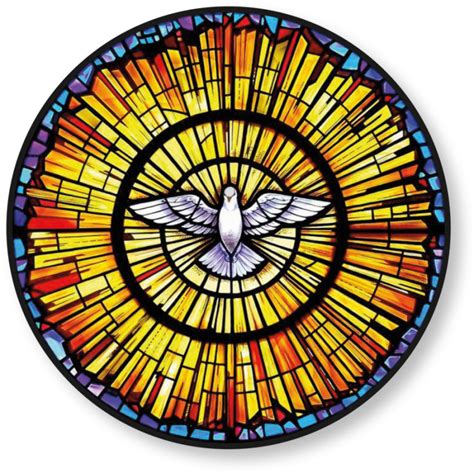 Download Dove Holy Spirit Stained Glass Church Dove Hd Transparent