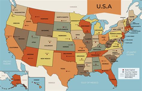 Mapa Dos Estados Unidos Da América 21001763 Vetor No Vecteezy