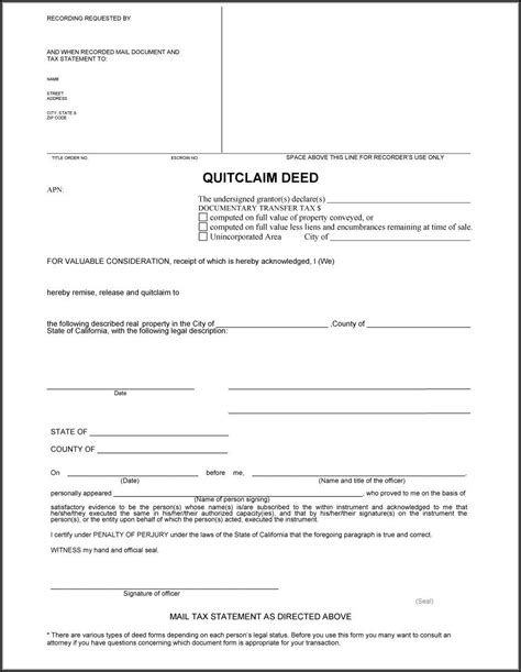 Quick Claim Deed Form Michigan Form Resume Examples