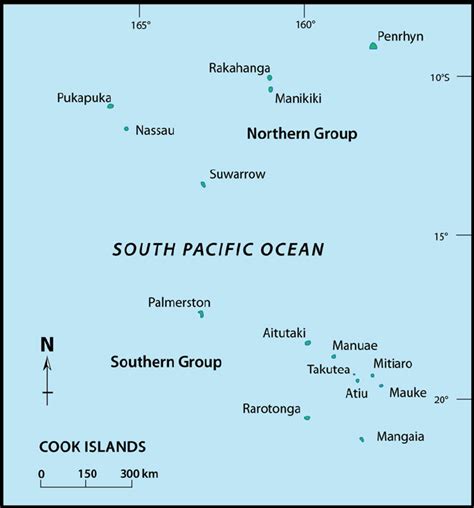 Map Of The Cook Island Archipelago Showing The Geographical Divisions