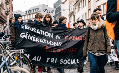 Protest Macron French Government String Of Reforms Editorial Photography Image Of Education