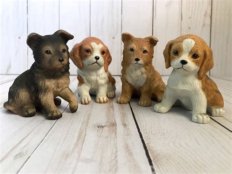 Homco Puppy Dog Figurines Ceramic Porcelain Dog Figures Set Etsy
