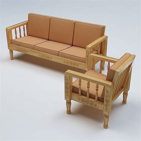 Different types of wood, craftsmanship, and finishing materials contribute to the individuality of each piece. Sofa Set Wooden 3D Model MAX OBJ 3DS FBX LWO LW LWS | CGTrader.com