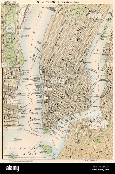 La Carte Du Bas Et Centre Ville De Manhattan New York 1870