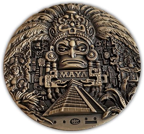 Riesige Medaillon Münze Aus Der Maya Zeit Maya Prophezeiung Sehr Detailliert 3d Ausgabe 80