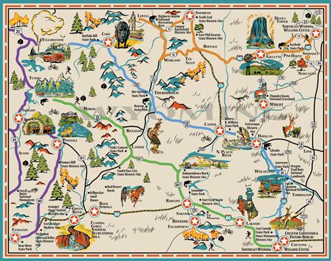 Wyomings Welcome Centers Roundup Wyoming Map Wyoming Yellowstone