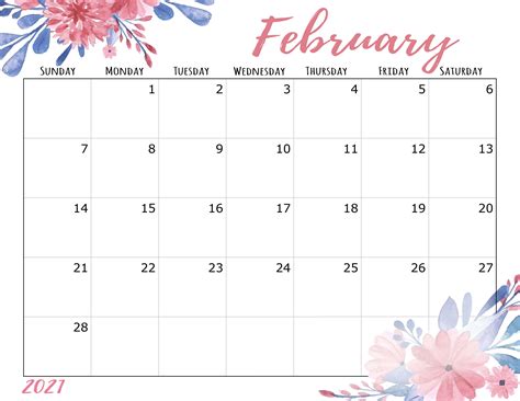 The calendars are both functional and double as a wall art decor with the watercolor flowers. Cute February 2021 Calendar Desk & Wall - Time Management ...