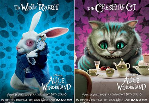 White Rabbit And Cheshire Cat Posters For ‘alice In
