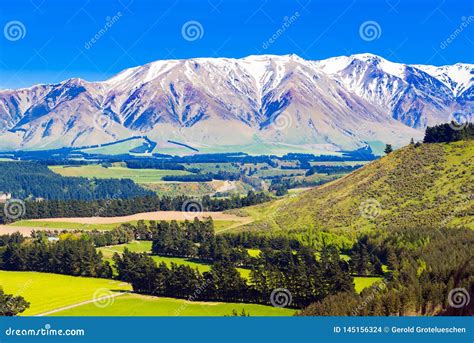 Mountain Landscape Of The Southern Alps New Zealand Copy Space For