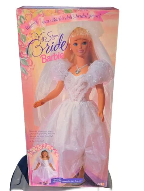 Vtg My Size Barbie Bride Blonde Life Size 3 Feet Doll 1994 Mattel 12052 Open Box 19900 Picclick