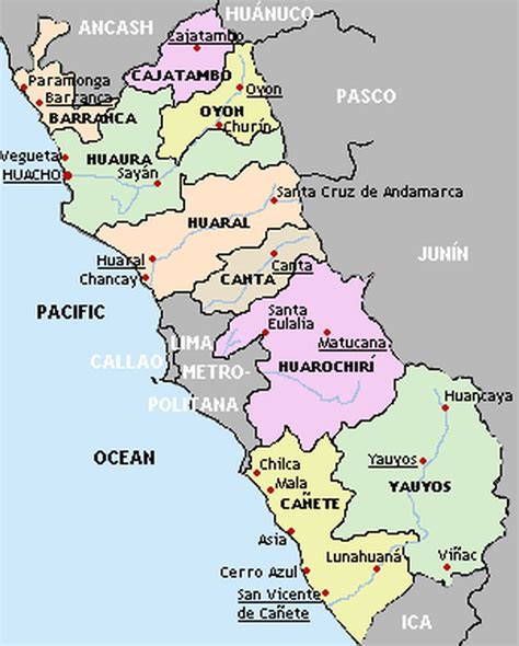 Mapas Del Perú Turismo Mapa Provincias De Lima