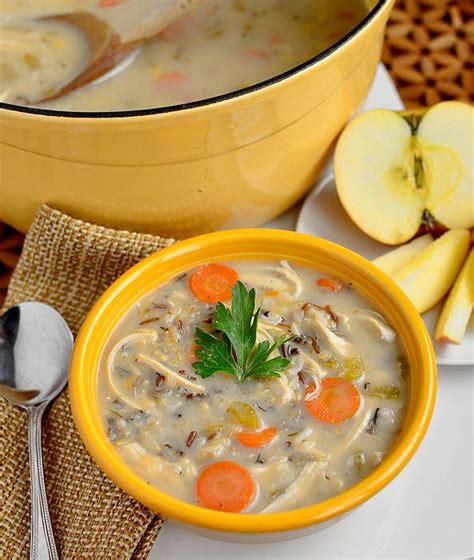 Heat heavy cream and milk in a small saucepan; Just-Like Panera Chicken and Wild Rice Soup ...
