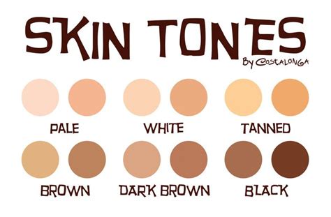Skin Tones by Costalonga deviantart com on DeviantArt Цветовые схемы Теория цвета Цветовые